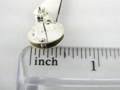 Vintage IC Signed Handmade Sterling Silver Iolite Modernist Earrings 925 1.25 In