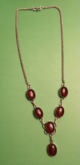 Vintage Neckless Cornelian 925 Silver Chain 19 Inch In The Gift Box