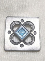 Vintage Pewter Broach Pin Rune Tennesmed Sweden Collectible blue 1950-1970 Rare