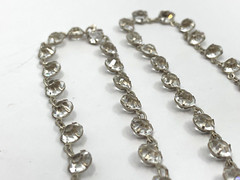 Art Deco 1920s Necklace Sterling Silver Rhinestone Crystal Open Back Bezel 16.5″