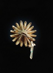 Vintage 1950’s Garnet Glass Rhinestone Flower Brooch