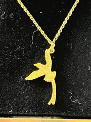 Vintage Scissortail Yellow Gold Plated Necklace