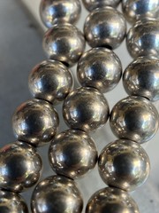 Vintage Sterling Silver Ball Beaded Necklace & Bracelet