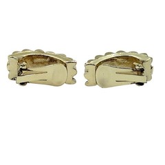 Vintage Gold Tone Small Hoop Pearl Drop Clip Earrings Retro Everyday Classic