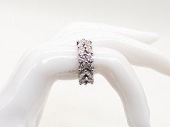 Vintage 1930s 4ct VS G Marquis Diamond 7mm Platinum Eternity Band Ring SZ 6 8g