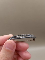 Judith Jack Marcasite Sterling Silver Brooch Pin Abstract