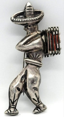 Sterling Man with Crate of Fruit Oranges Brooch Pin Made in Mexico – VINTAGE
