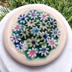 Porcelain Flower Brooch Hand-Painted Signed Artist Vintage Gardener Pin