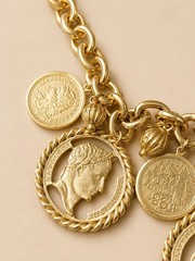 Vintage Runway Napoleon Etruscan Coin Necklace circa 1980s
