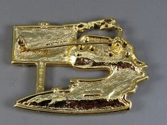 VTG AJC Gold Tone Brooch Pin FOR SALE SOLD HOUSE Realtor Sign in Yard HOME