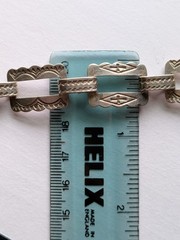 Vintage Southwestern Etched Sterling Silver Bracelet 6 1/2″ x 5/8” 17g – Rustic