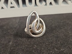 Scandinavian Modernist Sterling Ring Signed ND Size 5.5