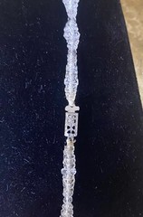 Vintage Clear Glass Bicones Beaded Necklace 26 Inches Heavy NICE!