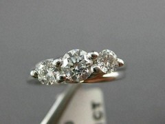 ESTATE .91CT DIAMOND 14KT WHITE GOLD 3D PAST PRESENT FUTURE TENSION RING #14161
