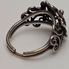 Vintage Beau Sterling .925 Silver Filigree Scrollwork Adjustable Ring