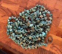 Vintage SX925 Sterling Silver Hand Knotted Turquoise Bead Long 90” Necklace
