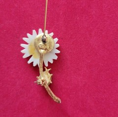 Signed LG Lind-gal Vintage Brooch Pin Daisy Ladybug Gold Plated