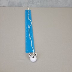 Bunny Rabbit EASTER RATTLE/BELL NECKLACE on Cord Vintage