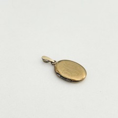 Antique Gold Filled Locket Monogram Etched Puffy Oval Pendant