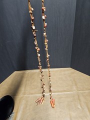 Vintage Bohemian-style Wrap Necklace Belt suede leather stone beads tassel
