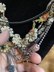 Juicy Couture Vintage Victorian Look Rare Layered Necklace With Dangling Chains