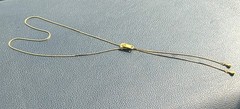 Vintage Gold Tone Bolo, Lariat Zipper, Choker Style Necklace