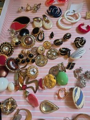 Vintage Earrings Lot Pierced Clip In Wear Junk Craft