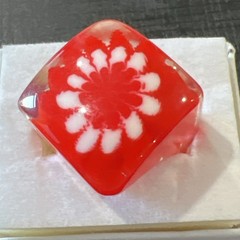 Lucite Plastic Ring Size 8 Red