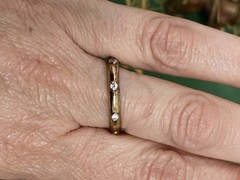 925 Sterling Silver China Hidalgo CZ Gold Toned Eternity Band