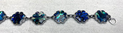 Vintage Abalone Shell Bracelet Flower Chain Iridescent Tropical Y2K 90s Jewelry