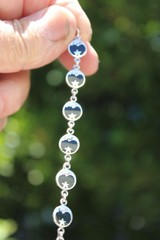 Vintage Sterling Silver 925 Celestial Bracelet Stars Moon Black Enamel