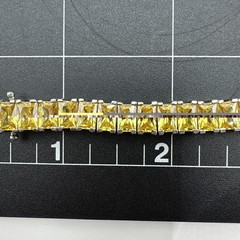 Vintage Ross Simons Silver 925 Canary Yellow Baguette Cut CZ Bracelet 7.5″ long