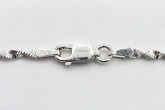 Rhodium Plated Sterling Silver IBB 925 Italy Twisted Chain Bracelet