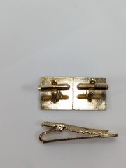 Vintage Mens Cufflinks Tie Bar Set Gold Tone with Case Excellent