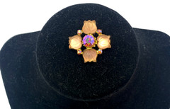 Mid‑Century Satin‑Frost Tulip Brooch Rare Boutique Floral AB Firestone Center
