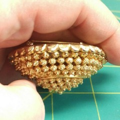 Vintage Gold Tone Pin Brooch Signed Cora Approx 2 inch wide x 1 inch tall Nice!