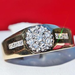 18k yellow gold ring 0.70ct natural diamond sz 11.75 vintage handmade 8.85g