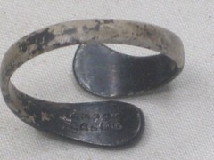 vintage 925 sterling silver Siam adjustable ring engraved band Goddess jewelry