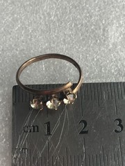 Rings Russian Soviet Silver 875 gold plated Glass vintage USSR