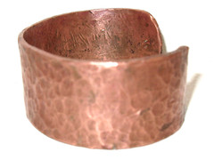 Vintage Rustic Copper Open Cuff Bracelet Hand Forged Hammered Copper 1″ Wide