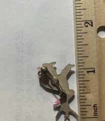 Jack Rabbit Pin/Brooch Blue & White (D1)