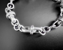 30g Sterling Silver Vtg Chunky Heavy Unusual Bar Link Modernist Bracelet