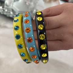 Vintage Juicy Couture Resin Bangle Bracelets With Rhinestones Lot Of 3