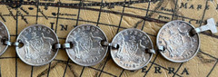 8 Australian Sixpence Silver Coins/ Vintage Bracelet