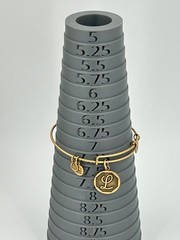 Alex and Ani Expandable Initial L Charm Bracelet Antique Gold Tone