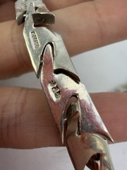 Vintage Bracelet Sterling Silver Mexico 7 Inches Chain Link Taxco Tj-42