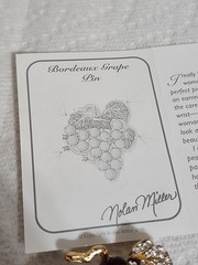Nolan Miller Bordeaux Grape Pin Brooch *MINT NOS W/ ORIGINAL BOX & COA*