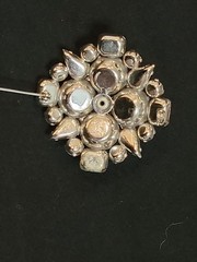 Gorgeous Vintage Aurora Borealis Rhinestone Brooch Pin Jewelry 40’s 50’s Square