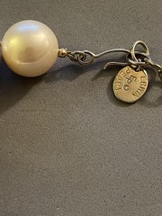 EP ERWIN PEARL Chunky Huge 20mm Faux Pearl Collar Goldtone Necklace 4oz 16 ~ 18″