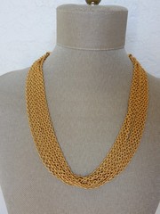 Vintage Goldtone Multi-Strand Chain Necklace 16″-18″ Carol Lee/ Talbots